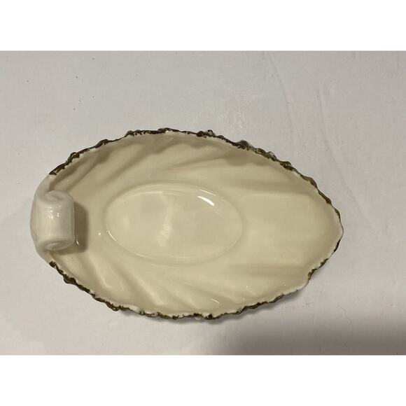 Vintage LENOX Porcelain Gold Marks Made USA Nautical Seashell Shape Dish 6" - Picture 5 of 6